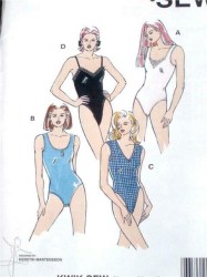 2402 KWIK SEW BODYSUIT, SWIMSUIT STRAPS / THONG OR NOT PATTERN XS-XL